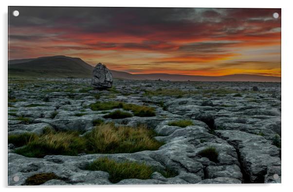 Twistleton Scar Sunrise Acrylic by Paul Andrews