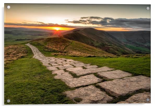 Mam Tor to Rushup Edge Acrylic by Paul Andrews