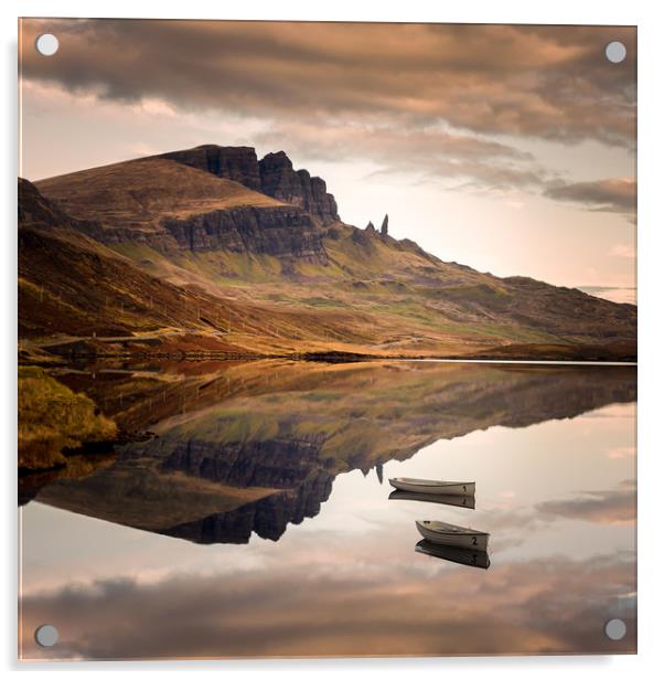Loch Fada Reflections #2 Acrylic by Paul Andrews