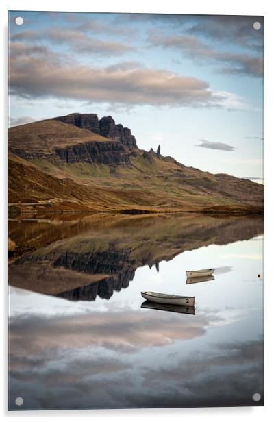 Loch Fada Reflections#3 Acrylic by Paul Andrews
