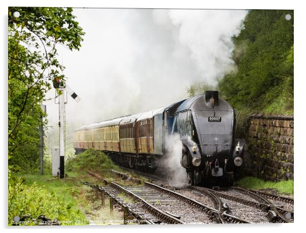 Sir Nigel Gresley approaching Goathland  Acrylic by Gregg Simpson