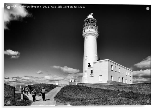 Flamborough Lighthouse Acrylic by Gregg Simpson
