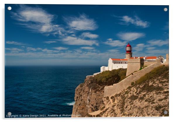 Cabo de São Vicente Lighthouse Acrylic by Kasia Design