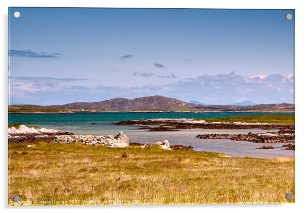 South Uist Ruins by a Loch, Outer Hebrides Acrylic by Kasia Design