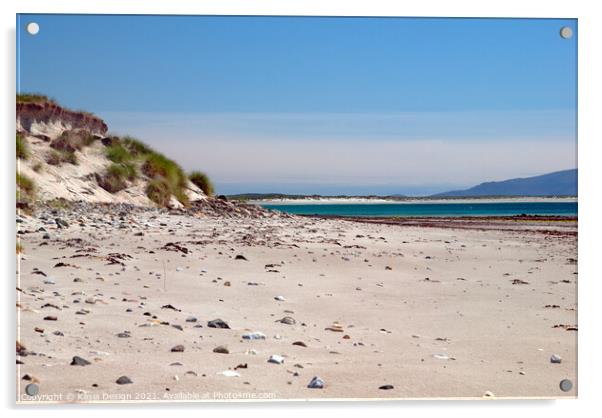 Sandy White Beach on Baleshare Acrylic by Kasia Design