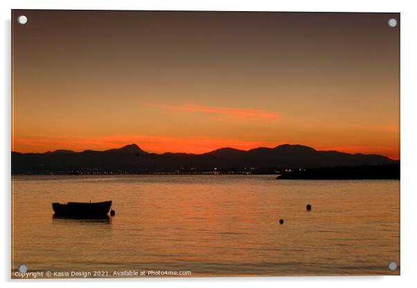 Sunset over the Bay of Palma, Can Pastilla Acrylic by Kasia Design