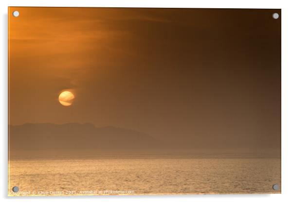 Romantic Sunset over La Gomera Acrylic by Kasia Design