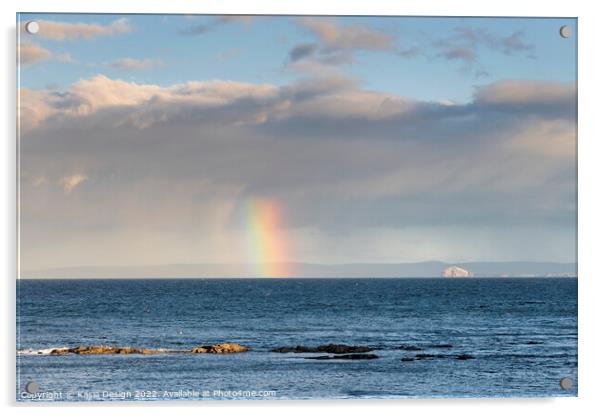 Rainbow over the North Sea and Bass Rock Acrylic by Kasia Design