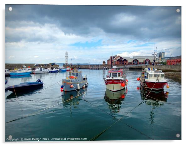 Colourful Newhaven Harbour Acrylic by Kasia Design