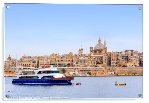 Valletta across the Harbour, Malta Acrylic by Kasia Design