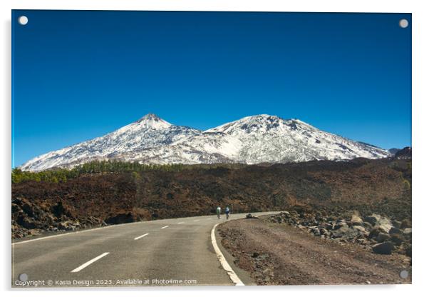 Cycling up to the Teide, Tenerife, Spain Acrylic by Kasia Design