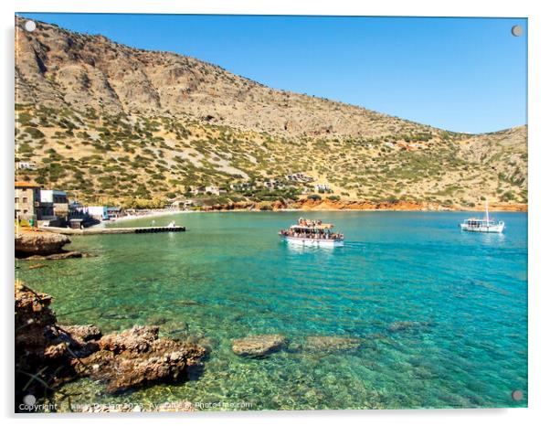Plaka Boats, Crete, Greece Acrylic by Kasia Design