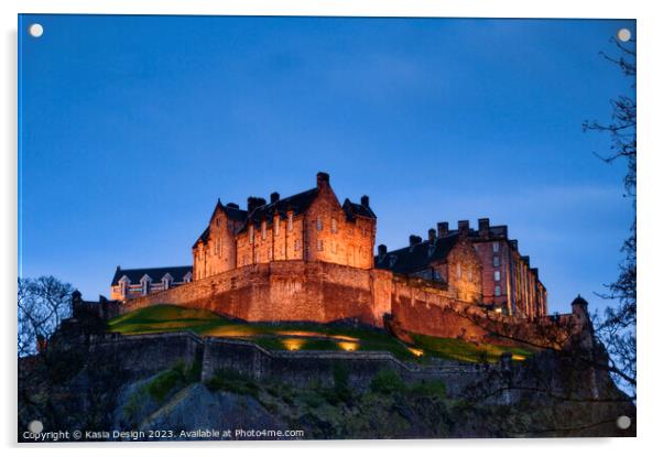 Floodlit Edinburgh Castle Acrylic by Kasia Design