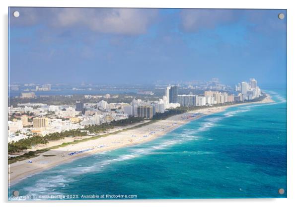 Approaching Miami Beach Acrylic by Kasia Design