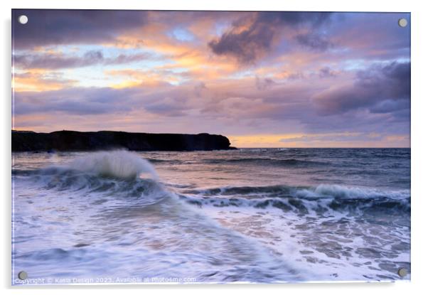 Spring Tide Sunset at Eyemouth Acrylic by Kasia Design