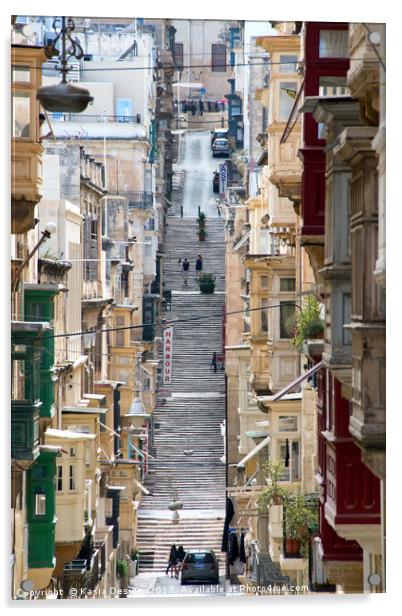 Old Town Scene, Valletta, Republic of Malta Acrylic by Kasia Design