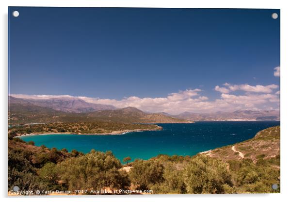 Voulisma View across Mirabello Bay, Crete, Greece Acrylic by Kasia Design