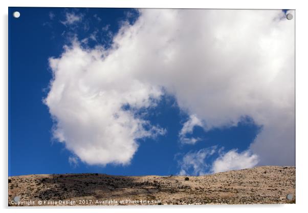 Clouds over Rugged Ground, Crete, Greece Acrylic by Kasia Design