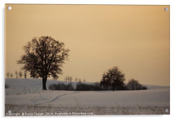 Bavarian Winter Wonderland bathed in Dusk Light Acrylic by Kasia Design