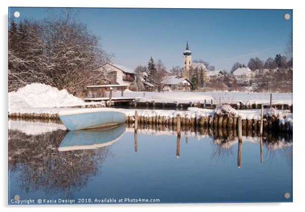 Picturesque View of Seehausen in Winter Acrylic by Kasia Design