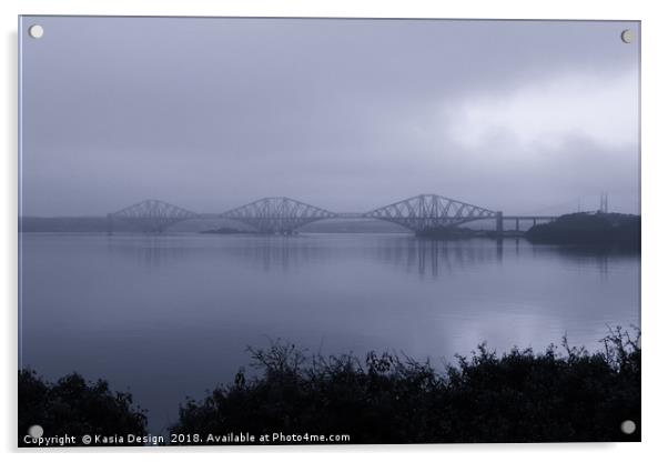Misty Fife View of the Forth Bridges Acrylic by Kasia Design