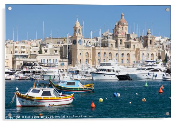 Vittoriosa Marina and Maltese Maritime Museum Acrylic by Kasia Design