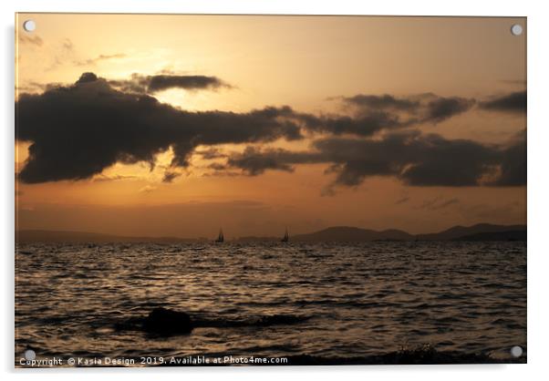Palma Bay Sunset Acrylic by Kasia Design
