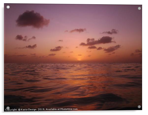 Caribbean Sunset, Playa Jeremi, Curacao Acrylic by Kasia Design