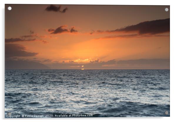 Serene Sunset over the Atlantic Acrylic by Kasia Design