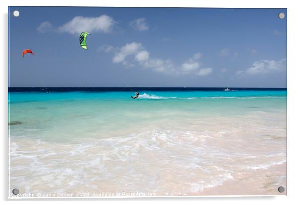 Bonaire: Kite Surfing, Atlantis Beach Acrylic by Kasia Design