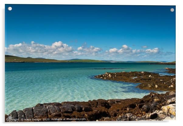 Turquoise Atlantic Waters, Berneray, Outer Hebride Acrylic by Kasia Design