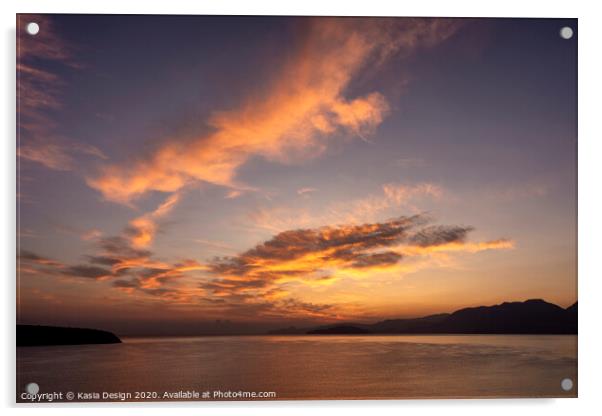Awaiting Sunrise, Agios Nikolaos, Crete, Greece Acrylic by Kasia Design