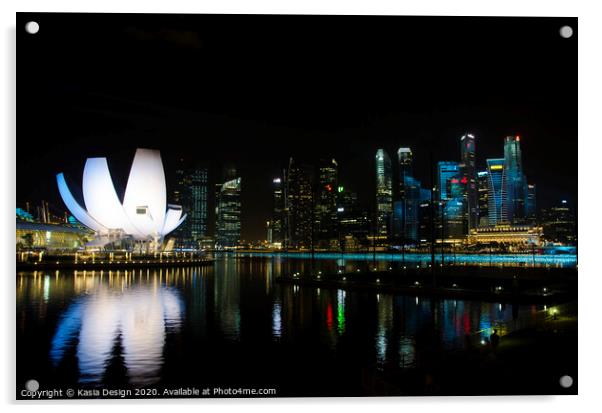 The Lotus at Night, Singapore Acrylic by Kasia Design