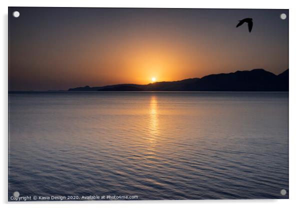 Sun Rising over Mirabello Bay Acrylic by Kasia Design