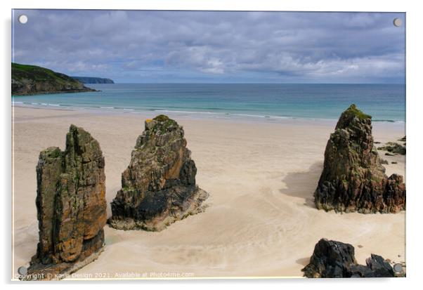 Sea Stacks at Garry Beach, Lewis, Outer Hebrides Acrylic by Kasia Design