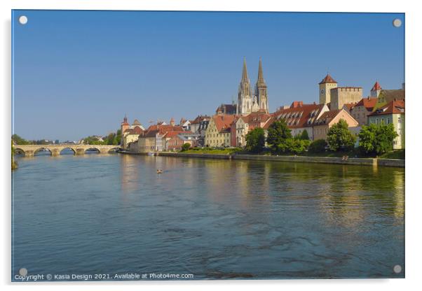 Enchanting Medieval Regensburg Acrylic by Kasia Design