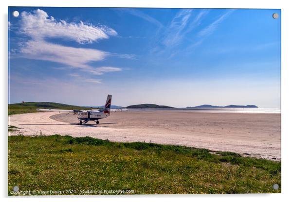 The Unique Beach Runway at Barra Airport Acrylic by Kasia Design