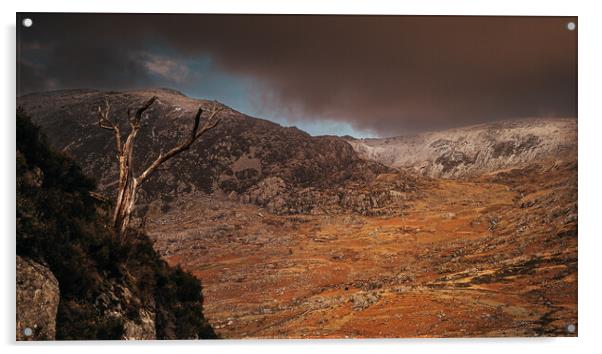 Wintery showers in the Ogwen Valley Acrylic by Clive Ashton