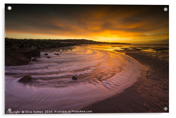 Sunrise over West Kirby  Acrylic by Clive Ashton