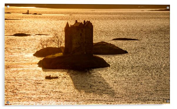 Castle Stalker in sunset light Acrylic by Chris Drabble