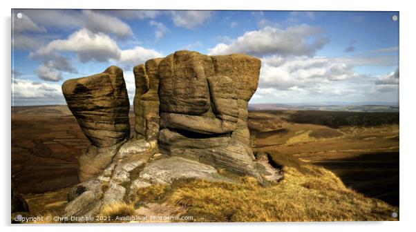 The Boxing Gloves on Kinder Scout's Northern Edge Acrylic by Chris Drabble