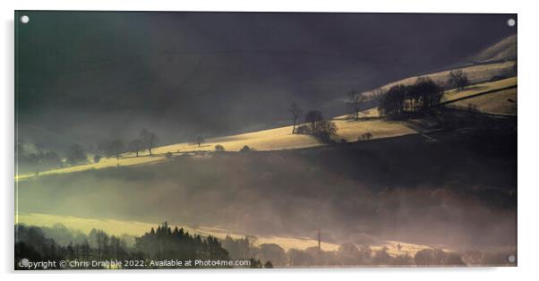 Winter colours in the Derwent Valley Acrylic by Chris Drabble