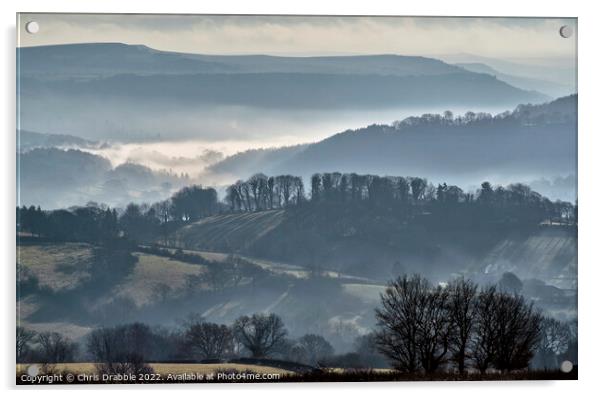 Derwent Valley mist Acrylic by Chris Drabble