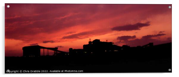 Thoresby Colliery sunset Acrylic by Chris Drabble