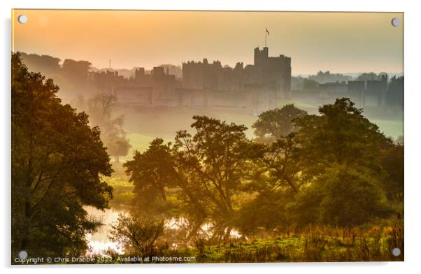 Alnwick Castle at sunset Acrylic by Chris Drabble