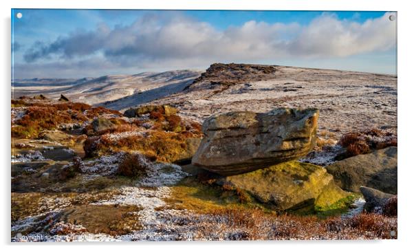 On Derwent Edge in Winter Acrylic by Chris Drabble