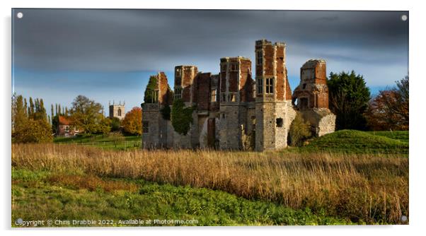 Torksey Castle Acrylic by Chris Drabble