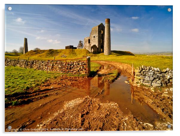 Reflections of the Magpie Mine after the rain Acrylic by Chris Drabble