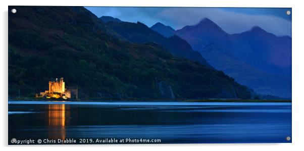 Eilean Donan Castle and the Five Sisters Acrylic by Chris Drabble