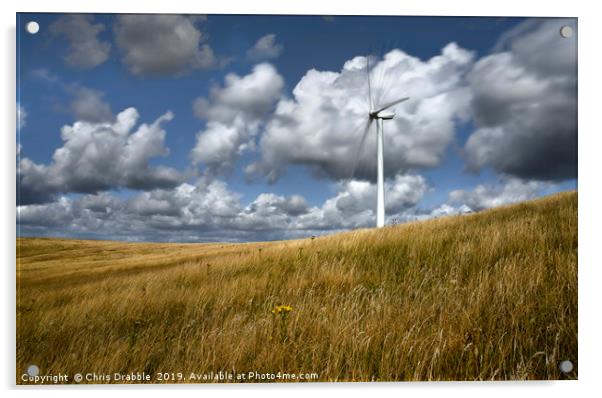 Wind Turbine at full tilt                          Acrylic by Chris Drabble